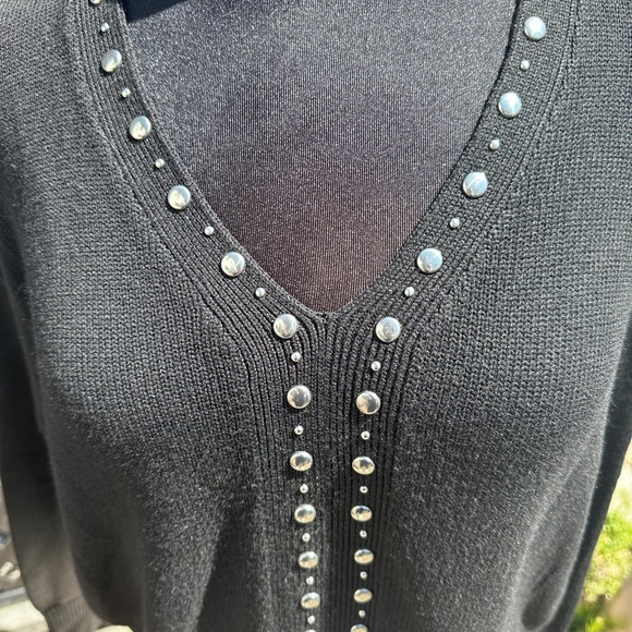Rebecca minkoff silver studded sweater size small but can fit a size medium too. - Picture 2 of 6
